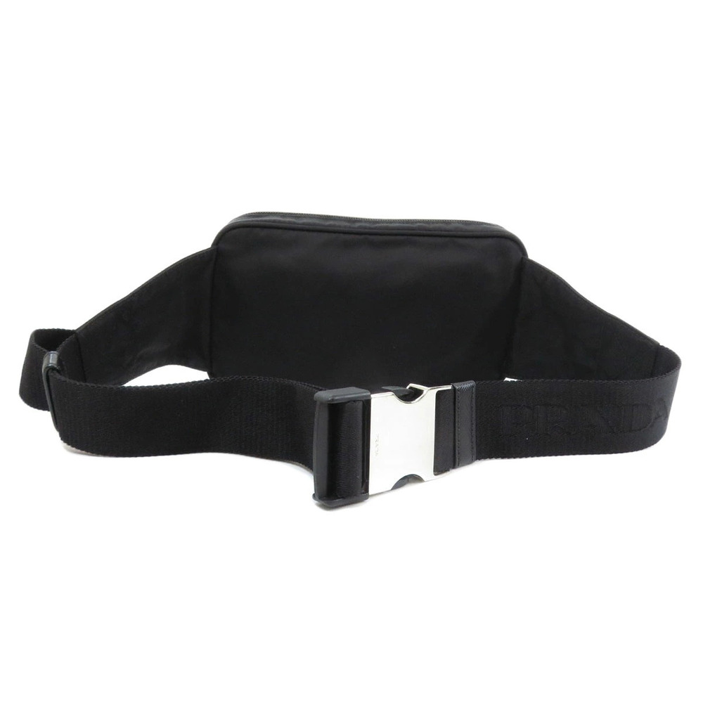 Prada plate Black Body waist Hip Crossbody Tessuto bag Black